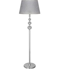 Vinner Kristal Taşlı Üçlü Küre Krom Kaplama Metal Lambader - Gri Kırçıl