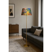 Epifanio Lucent Violet Konik Şapkalı Lambader Metal Gövde, Modern Salon ve Oturma Odası Lambader