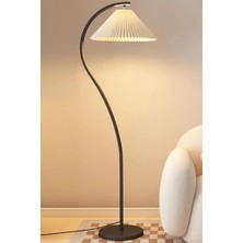 Epifanio Flex Statik Siyah Metal Ayaklı Modern Lambader - Krem