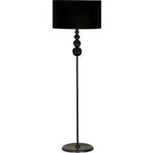 Epifanio Bern Siyah Kaplama Four Küre Metal Tek Ayaklı Lambader - Siyah