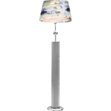 Epifanio Odeon Krom Kaplama Küre Detaylı Metal Çubuk Lambader - Blumixed