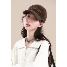 Valkyrie Peluş Şapka Kadın Erkek Unisex Kışlık Şapka Nakışlı Ayarlanabilir Teddy Şapka Koyu Kahve