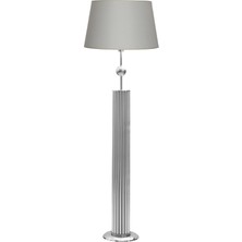 Epifanio Odeon Krom Kaplama Küre Detaylı Metal Çubuk Lambader - Gri