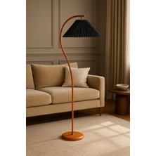 Epifanio Montanax Siyah Şapkalı Turuncu Lambader – Modern Metal Gövde, Lüks Salon Aydınlatması