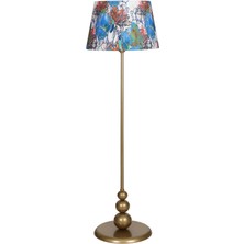 Epifanio Lima Eskitme Kaplama Düz Metal Ayaklı Lambader - Flowers Desenli