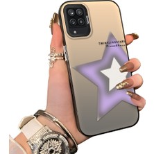 Ucuc Samsung Galaxy A12/M12 Uyumlu Sert Akrilik Arka Silikon Kenar Lens Koruma Kılıf