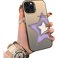 Ucuc iPhone 15 Pro Max Uyumlu Sert Akrilik Arka Silikon Kenar Lens Koruma Kılıf