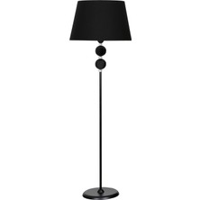 Epifanio Delhi Siyah Çift Küre Kristal Taşlı Metal Lambader - Siyah