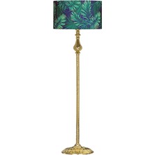 Epifanio Madelyn Gold Kaplama Burgulu Metal Lambader - Yaprak Desenli