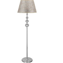 Vinner Kristal Taşlı Üçlü Küre Krom Kaplama Metal Lambader - Sarı Kırçıl