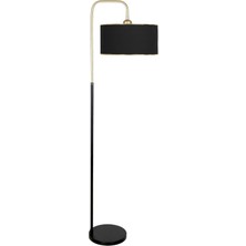 Vinner Potenza Eskitme Detaylı Siyah Metal Lambader - Gold Siyah