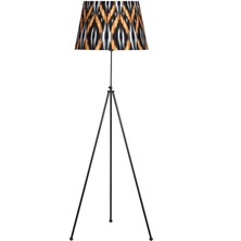 Epifanio Noa Siyah Kaplama Tripod Boyu Ayarlanabilir Metal Lambader - Etnic Desenli