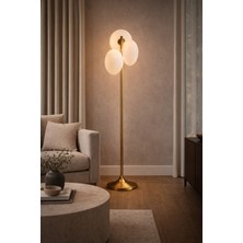Vinner Atelier Liora Modern Lambader – Bronz Metal Gövdeli 3 Opal Cam Başlıklı Salon Lambası