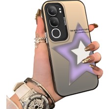 Ucuc Vivo Y19S 4G/Y19S Pro Uyumlu Sert Akrilik Arka Silikon Kenar Lens Koruma Kılıf