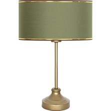 Vinner Onze Eskitme Mat Gold Metal Abajur, Masa Lambası - Gol Haki