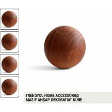Rembox Ahşap Kavanoz Kapağı Küre Top 8cm Çap Çok  Amaçlı Küre Ağır Doğal Ahşap Dekoratif Top 1 Ad