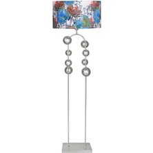 Vinner Krom Kaplama Metal Lambader - Flowers Desenli