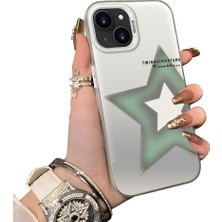 Ucuc iPhone 15 Plus/14 Plus Uyumlu Sert Akrilik Arka Silikon Kenar Lens Koruma Kılıf