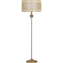 Epifanio Ottowa Eskitme Tekli Küre Burgulu Metal Lambader - Çift Gold Şeritli Mataro