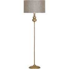 Epifanio Munch Eskitme Kaplama Burgulu Metal Tek Ayaklı Lambader - Gri Yaldızlı