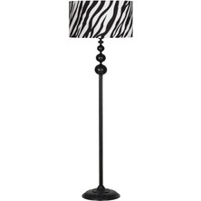 Epifanio Grasse Black Üçlü Küre Metal Lambader - Zebra Desenli