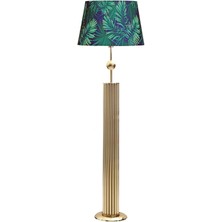 Epifanio Odeon Gold Kaplama Küre Detaylı Metal Çubuk Lambader - Yaprak Desenli