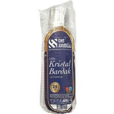 Chs Ambalaj Şeffaf Plastik Kristal Bardak - 180 Cc. - 180 Ml. - 25 Adetlik 1 Paket