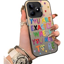 Ucuc Realme Note 50 Uyumlu Sert Akrilik Arka Silikon Kenar Lens Koruma Kılıf