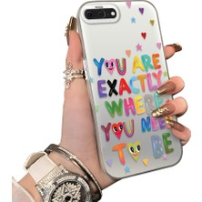 Ucuc iPhone 7 Plus/8 Plus Uyumlu Sert Akrilik Arka Silikon Kenar Lens Koruma Kılıf