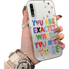 Ucuc Samsung Galaxy A50/A50S/A30S Uyumlu Sert Akrilik Arka Silikon Kenar Lens Koruma Kılıf