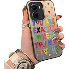 Ucuc Vivo Y02S Uyumlu Sert Akrilik Arka Silikon Kenar Lens Koruma Kılıf