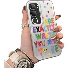 Ucuc Vivo Y19S 4G/Y19S Pro Uyumlu Sert Akrilik Arka Silikon Kenar Lens Koruma Kılıf