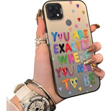 Ucuc Oppo A15/A15S Uyumlu Sert Akrilik Arka Silikon Kenar Lens Koruma Kılıf