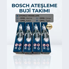 Bosch Ateşleme Bujisi Çift Tırnak 4’lü Set – Opel Astra F G Classic, Corsa B C, Vectra A B, Tigra A B, Meriva A, Omega B Uyumlu Orijinal Buji
