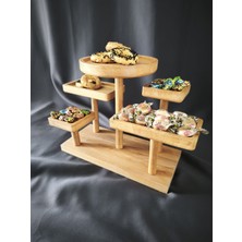 Hemm Pureoak Çok Bölmeli Servis & Sunum Tepsisi,  | Pürüzsüz Doğal Masif Kayın Agaci Kahvaltı ve Çerezlik