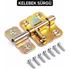 DESIPHON Kelebek Sürgü Küçük Kapı Pencere Sürgüsü Mavzer Kilit Metal Sürgü Vida Dahil