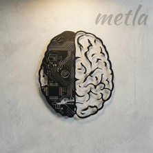 Metla Metal Sibernetik Beyin Metal Tablo Teknoloji Mühendislik Ofis Duvar Tablosu Yazılımcı Doktor Iş Hediyesi