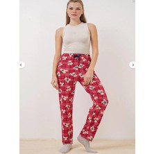 Nexo Süprem Fiyonklu Ayıcık Desenli Ekose Kadın Pijama Tek Alt