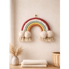 Maks Home Makrome Bebek/çocuk Odası Kapı Duvar Süsü Gökkuşağı