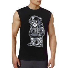 Rock&Roll Rock &roll Hiphop Teddy Siyah Kesik Kol | Kolsuz Erkek Tshirt | Atlet