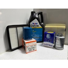 Mobil Mitsubishi L200 ( 10 - 15 ) 5W-30 ( 7 Lt ) Yağ / Yağ-Hava-Polen-Mazot Filtre Bakım Seti