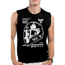 Rock&Roll Rock &roll Chicago Racing Siyah Kesik Kol | Kolsuz Erkek Tshirt | Atlet