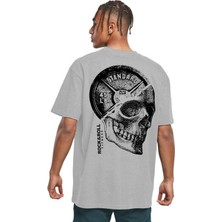 Rock&roll Disk Kafa Oversize Gri Erkek Tişört