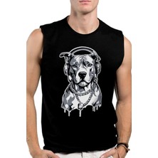 Rock&Roll Rock &roll Kolyeli Pit Siyah Kesik Kol | Kolsuz Erkek Tshirt | Atlet