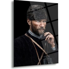 Shiny Art Mustafa Kemal Atatürk Kalpaklı Portre Cam Tablo – ATA283
