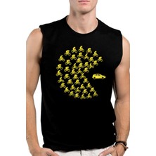 ROCKANDROLL Rock &roll Bisikletli Oyun Siyah Kesik Kol | Kolsuz Erkek Tshirt | Atlet