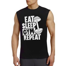 Rock&Roll Rock &roll Gym Hayatı Siyah Kesik Kol | Kolsuz Erkek Tshirt | Atlet