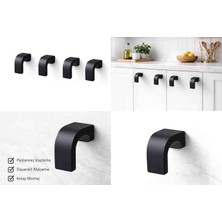 Atmaca Premium Mat Siyah Mobilya Kulpu 4’lü Set Modern Dolap Çekmece Mutfak Kulp