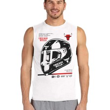 Rock&Roll Rock &roll Chicago Racing Beyaz Kesik Kol | Kolsuz Erkek Tshirt | Atlet