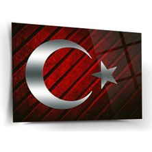 Shiny Art Türk Bayrağı Metal Efektli Cam Tablo – ATA316